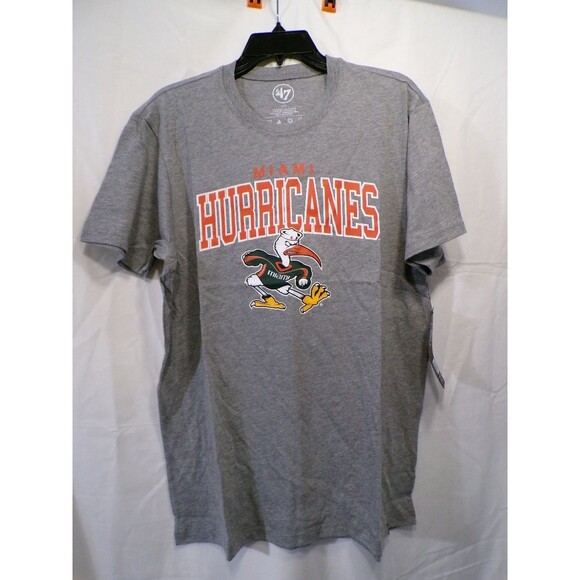 47 Other - Men's 47 Miami Hurricanes T-Shirt Large Heather Gray Crew Neck Graphic